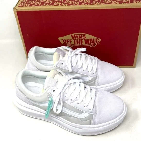 VANS Old Skool Overt CC Platform Shoes White Suede Canvas Men's Low VN0A7Q5ELGX - Picture 6 of 11